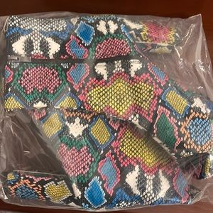 Multi color snake print booties